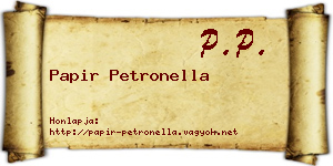 Papir Petronella névjegykártya